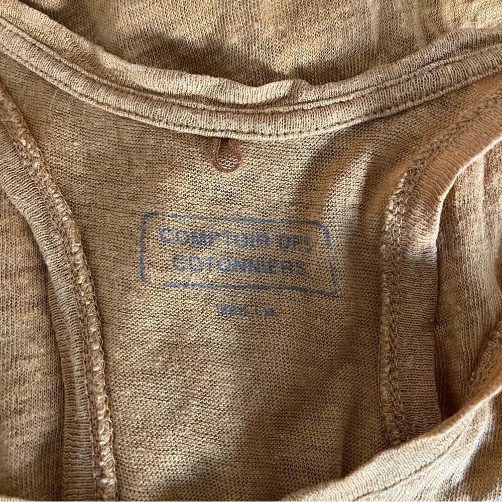 COMPTOIR DES COTONNIERS sz S Linen Yellow Tank Top French Bulldog Dog - Picture 4 of 8